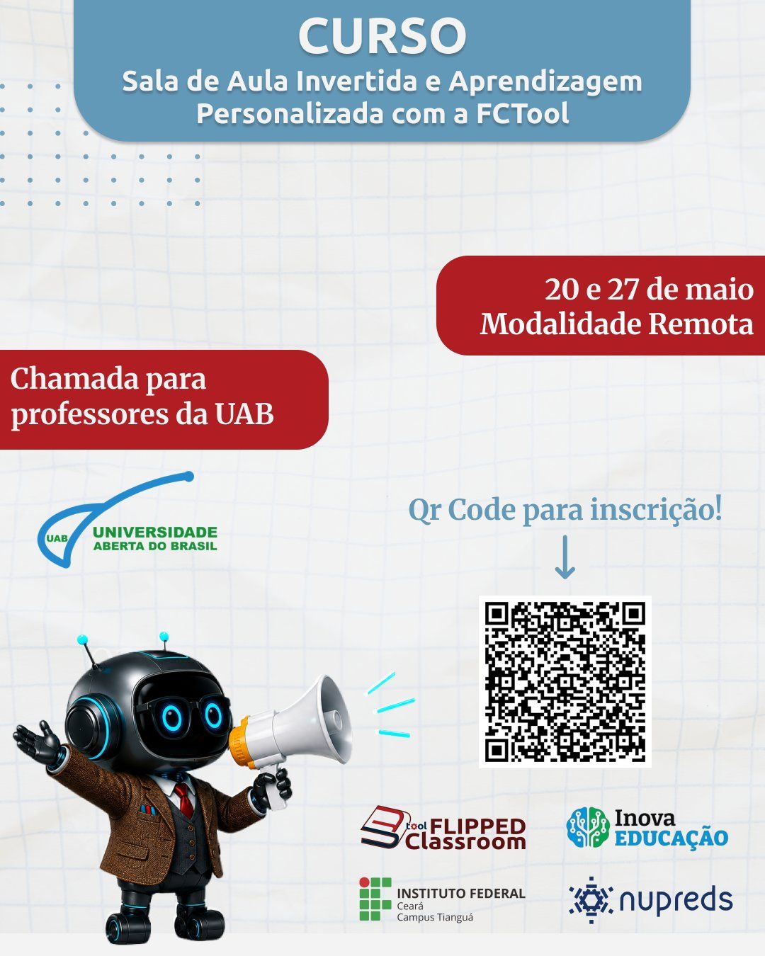 Curso sobre sala de aula invertida e aprendizagem personalizada com a FCTool (para professores da UAB)